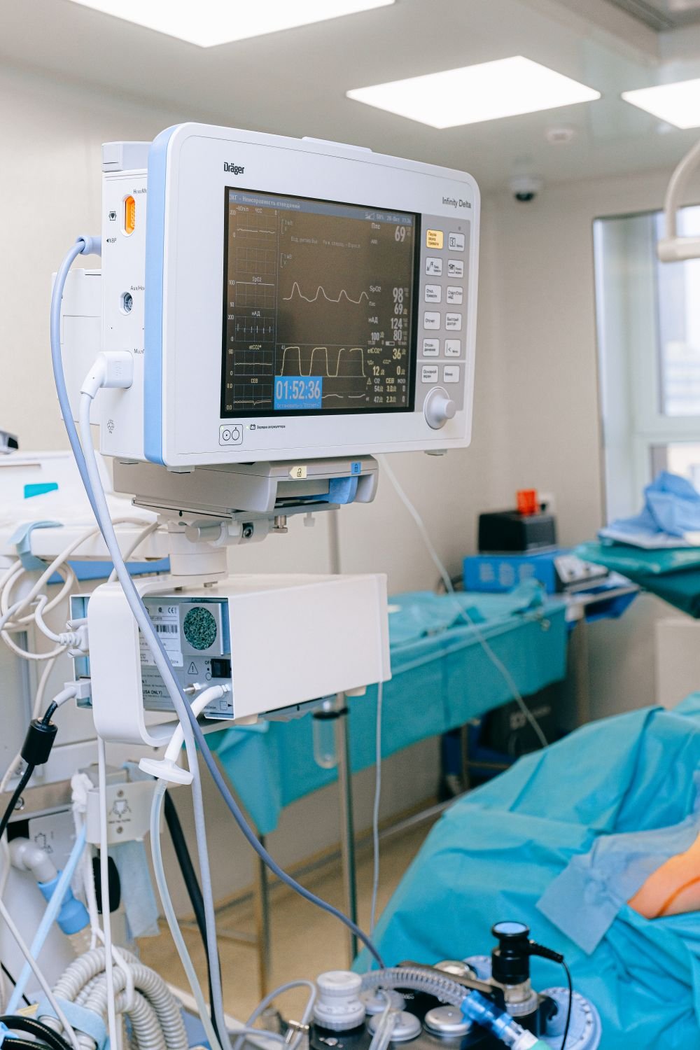 Healthcare equipment in an operating room